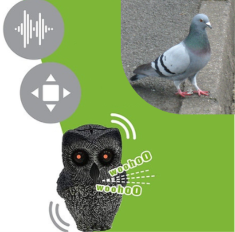 Unikátny zvukový a svetelný plašič vtákov - sova